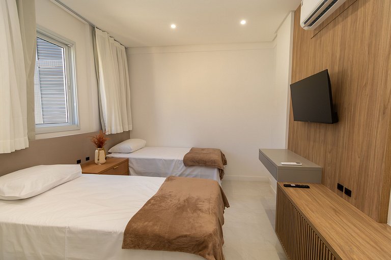 Apartamento novo para família 2 suítes Bombas