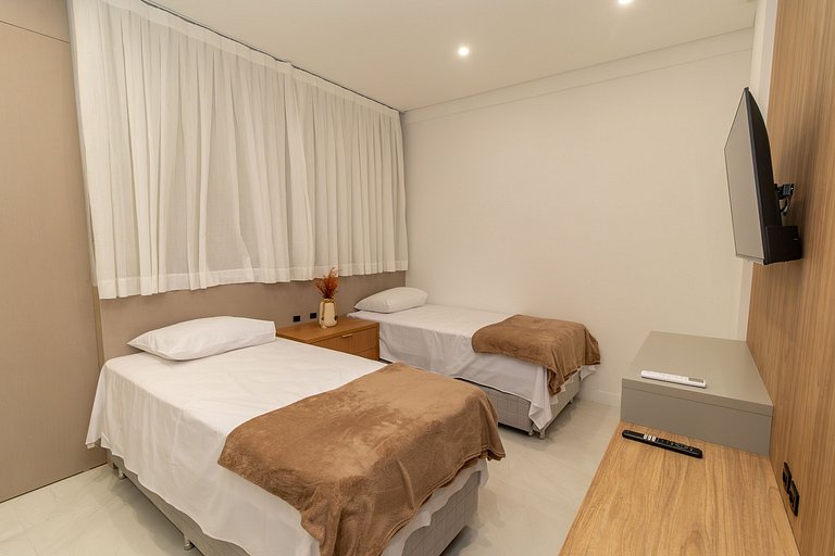 Apartamento novo para família 2 suítes Bombas