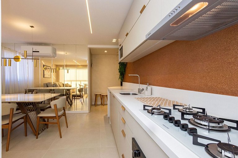 Apartamento 2 suítes com vista para o mar