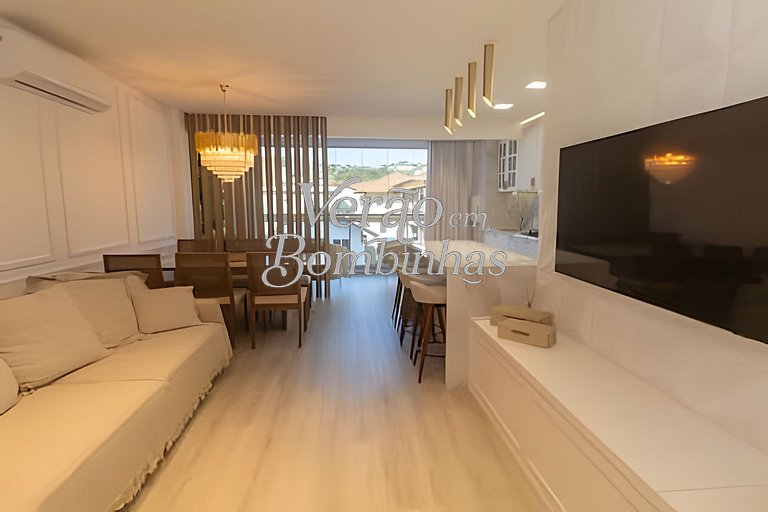 Apartamento 3 suítes beira-mar em Bombas